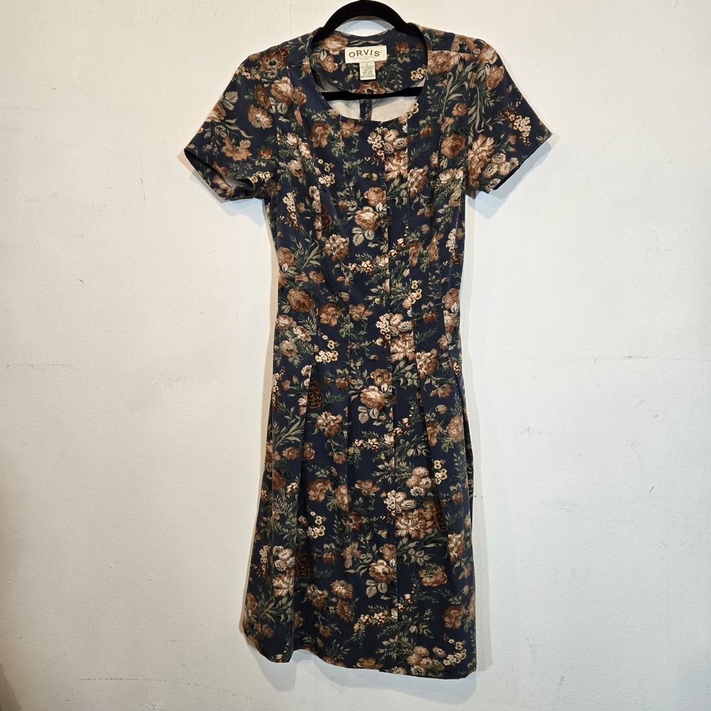 Vintage 90s Floral Buttondown Orvis Dress Size 8